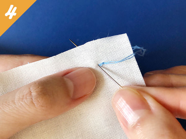 手縫いの縫いはじめ（返し縫い）