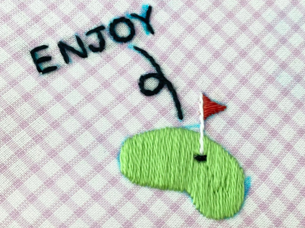 【図案つき】父の日ギフトに！ゴルフの刺繍ハンカチの作り方