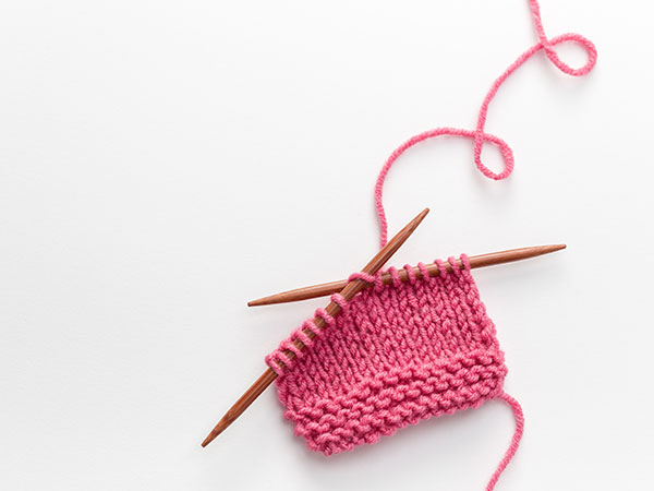 メリヤス編みとガーター編み