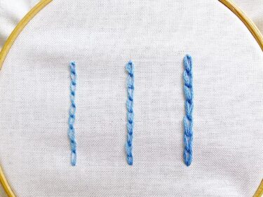 【刺繍】チェーンステッチのやり方（刺し方）面を埋める方法＆名前刺繍のコツ