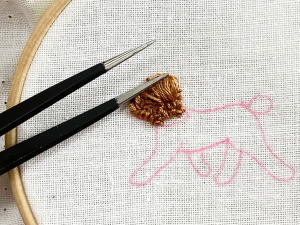 プードル犬の刺繍の作り方