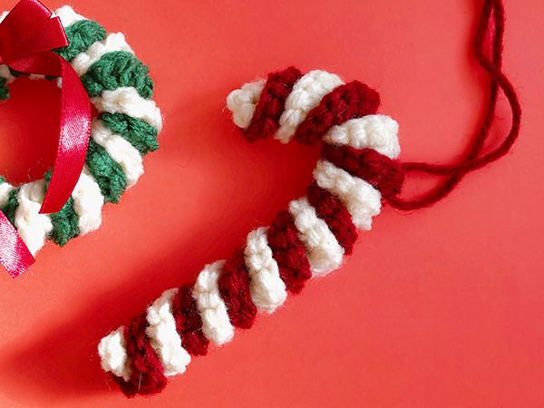 クリスマスキャンディ（キャンディケイン）の編み方