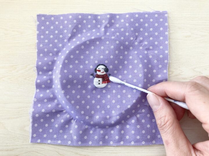 【図案付き】雪だるまの刺繍の作り方