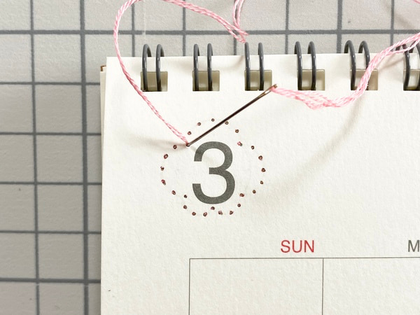 紙刺繍で飾ろう！3月のカレンダーの作り方