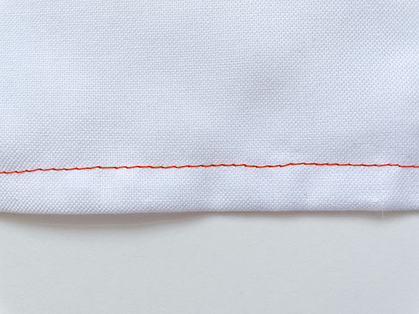 三つ折り縫い（表）