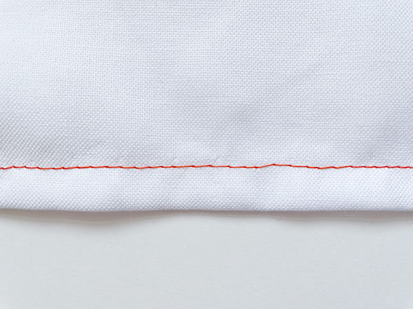 完全三つ折り縫い（表）