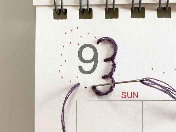 紙刺繍で飾ろう！9月のカレンダーの作り方