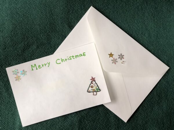 《図案あり》紙刺繍のクリスマスカードの作り方