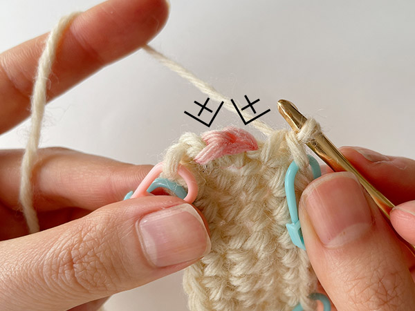 カーブの編み方