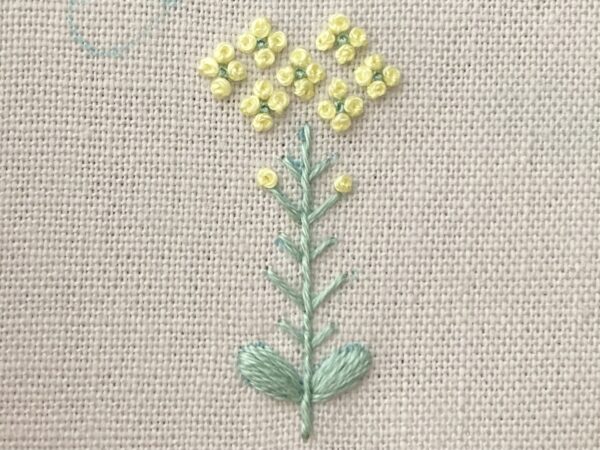 【図案付き】菜の花の刺繍の作り方