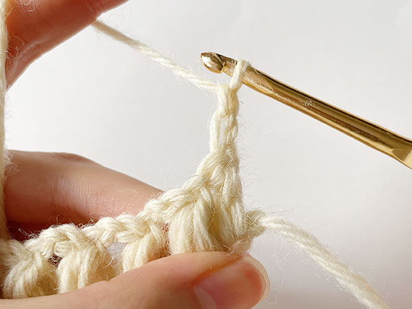 玉編みの2段目