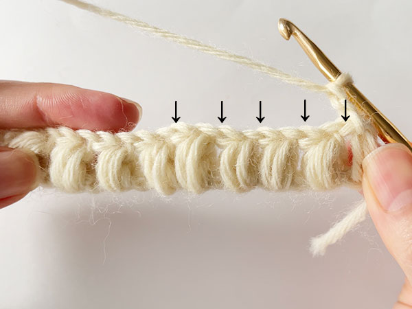 玉編みの2段目