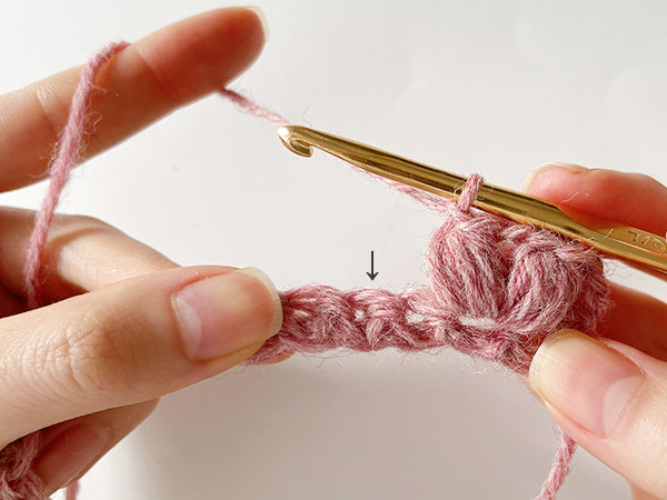ハートの玉編み