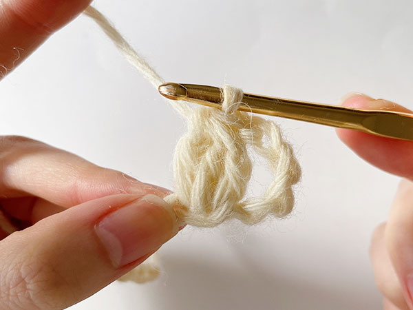 長編みの玉編み