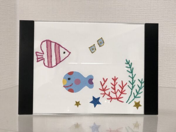 【図案あり】紙刺繍で水族館☆の作り方