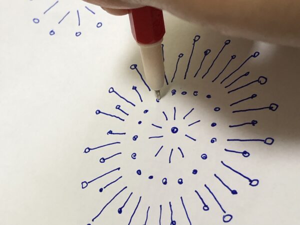 【図案あり】花火の紙刺繍うちわの作り方
