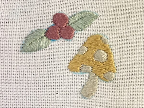 【図案付き】キノコと木の実の刺繍の作り方