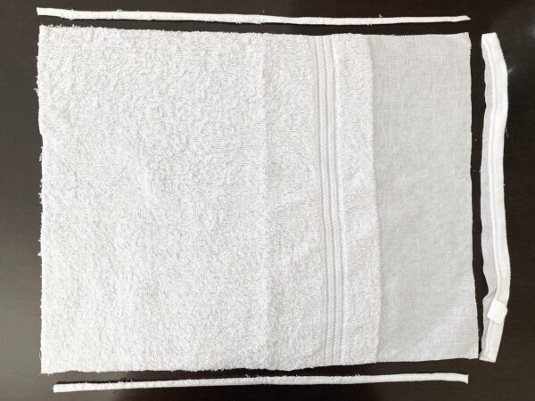 フェイスタオルをリメイク！かわいい紐付き雑巾の作り方