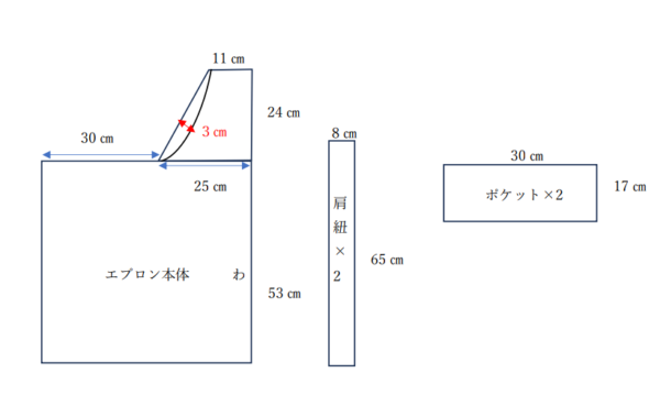 サイズ調整可能なエプロンの作り方