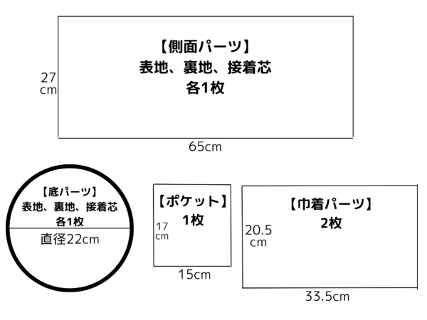 巾着付きのワンショルダーバッグの作り方