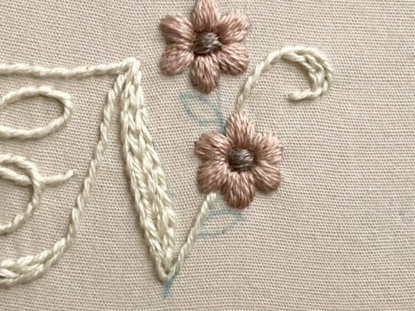 【図案付き】アルファベット「N」の刺繍の作り方