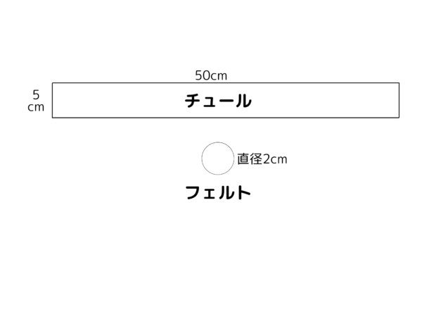 チュールと好きなパーツで作るヘアゴムの作り方
