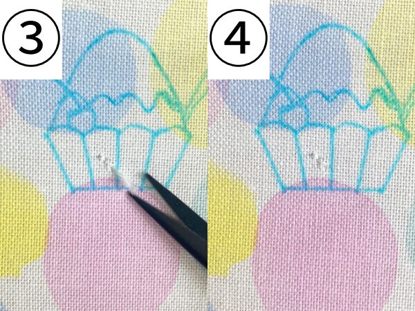 【図案付き】かき氷の刺繍の作り方