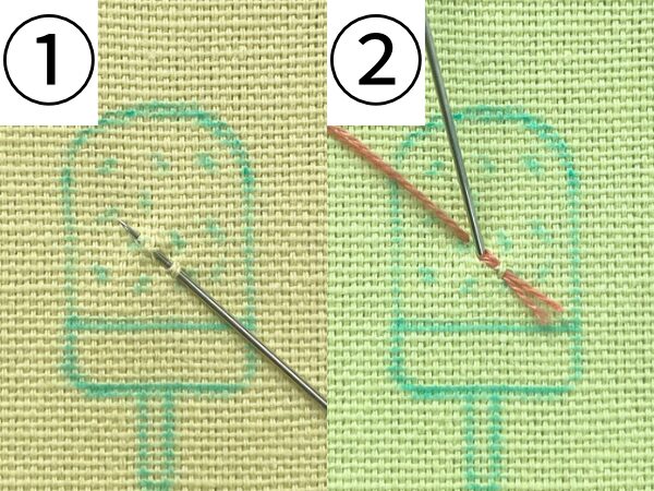 【図案付き】スイカアイスの刺繍の作り方