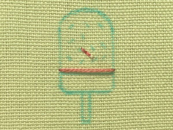 【図案付き】スイカアイスの刺繍の作り方