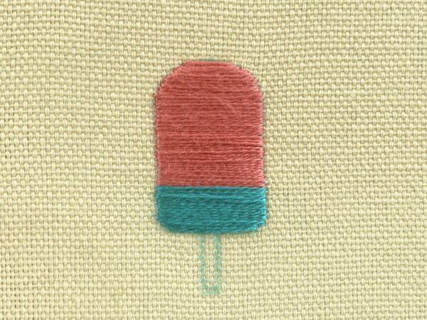 【図案付き】スイカアイスの刺繍の作り方