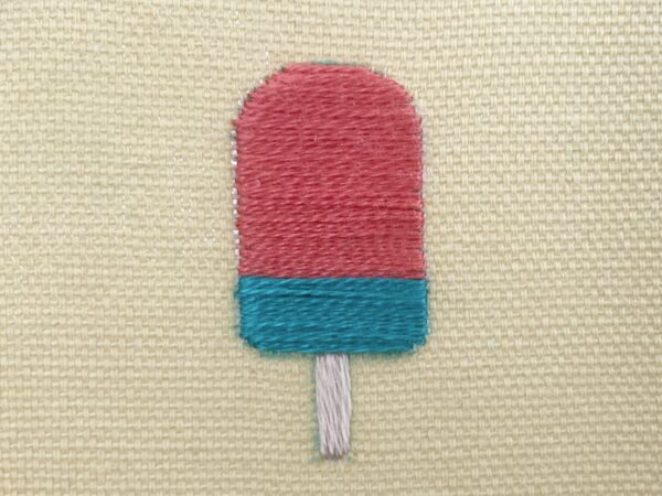 【図案付き】スイカアイスの刺繍の作り方