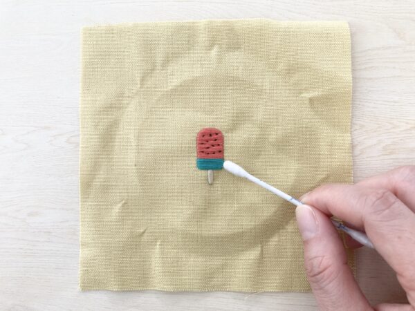 【図案付き】スイカアイスの刺繍の作り方