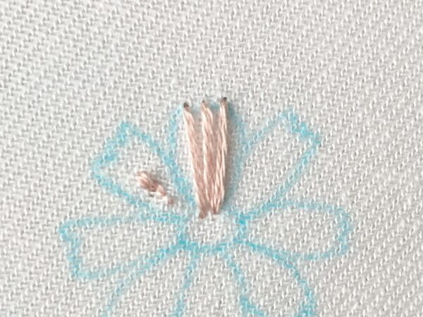 【図案付き】コスモスの刺繍の作り方