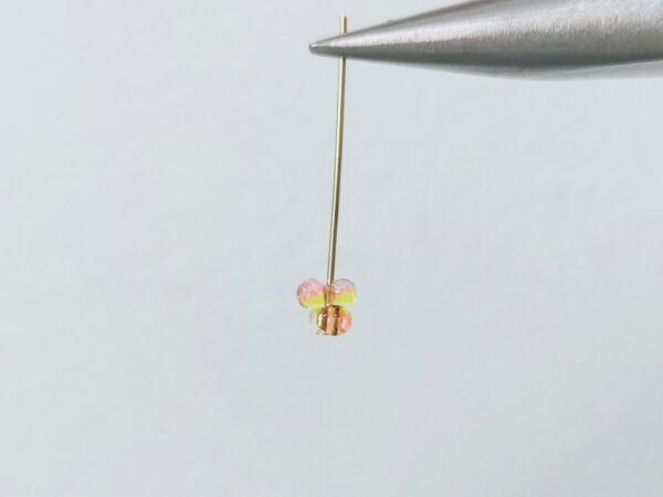 チェコシードのファルファーレで作る金木犀のピアスの作り方