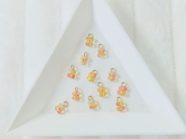 チェコシードのファルファーレで作る金木犀のピアスの作り方