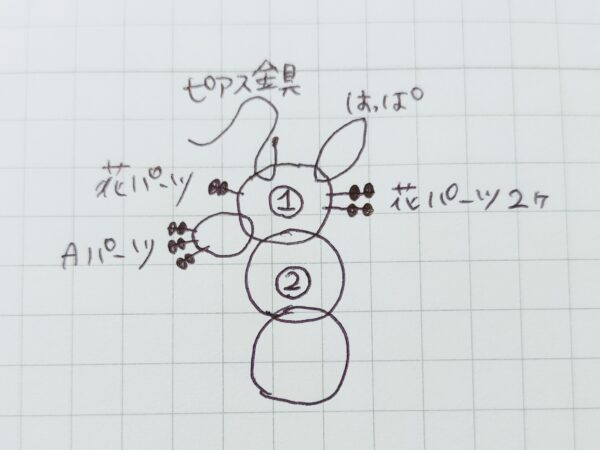 チェコシードのファルファーレで作る金木犀のピアスの作り方