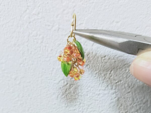 チェコシードのファルファーレで作る金木犀のピアスの作り方