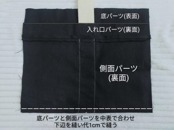 インド刺繍リボンと帆布のワンハンドルバッグの作り方