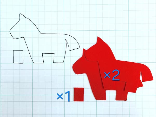 フェルトで簡単ダーラナホース(馬・午)の作り方