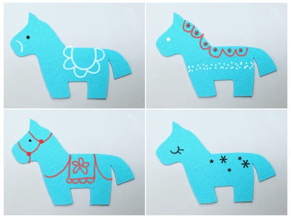 フェルトで簡単ダーラナホース(馬・午)の作り方