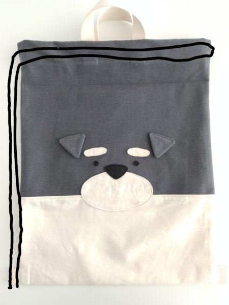 ミニチュアシュナウザーナップサックの作り方