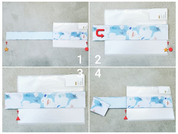 A4ファイルと小物を束ねる布ベルトの作り方