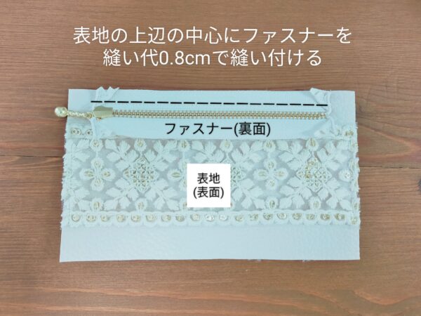 インド刺繍リボンとフェイクレザーのミニポーチの作り方
